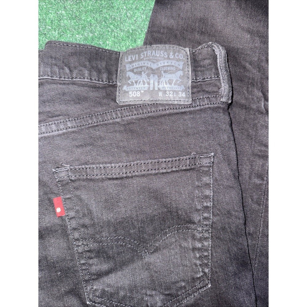 Men's 508 Levi's Black Jeans Size 32x34 Straight Leg T22‎